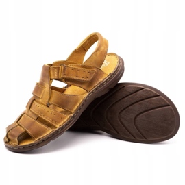 Polbut Sandales en cuir pour hommes 211 beige 3