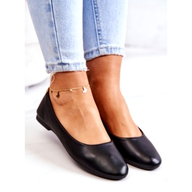 Evento Ballerines noires pour femmes de l'éco-cuir le noir 1