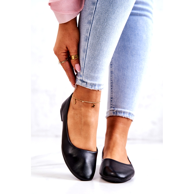 Evento Ballerines noires pour femmes de l'éco-cuir 2