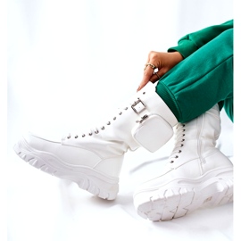 Bottines Plateformes Issanti Blanches Avec Rein 1