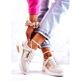 S.Barski Chaussures de sport en cuir pour femmes sur un coin beige Larson 2 S.Barski Chaussures de sport en cuir pour femmes sur un coin beige Larson 2