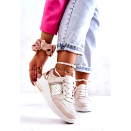 S.Barski Chaussures de sport en cuir pour femmes sur un coin beige Larson 1 S.Barski Chaussures de sport en cuir pour femmes sur un coin beige Larson 1