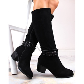 Bottes chaudes daim noir femme Jezzi le noir 3