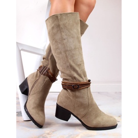 Bottines Jezzi beige daim chaud femme 3