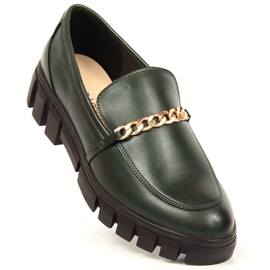 Mocassins plateforme pour femme avec une chaîne verte Sergio Leone 1