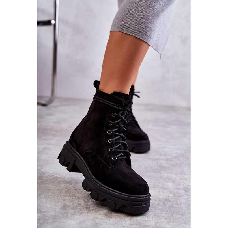 PG1 Bottes Chaudes En Daim Workers Noir Darvin le noir 1