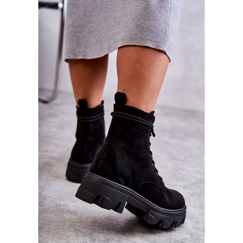 PG1 Bottes Chaudes En Daim Workers Noir Darvin 2