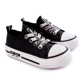Baskets en cuir pour enfants Big Star KK374043 Noir-Blanc le noir 2