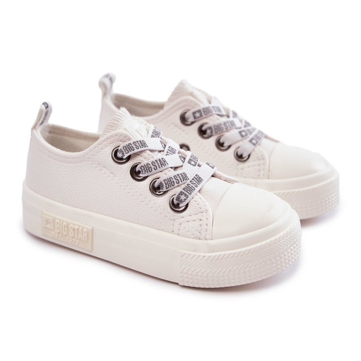 Baskets en cuir pour enfants Big Star KK374060 Blanc blanche 1