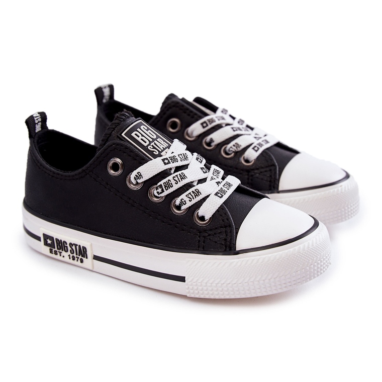 Baskets en cuir pour enfants Big Star KK374039 Noir 1