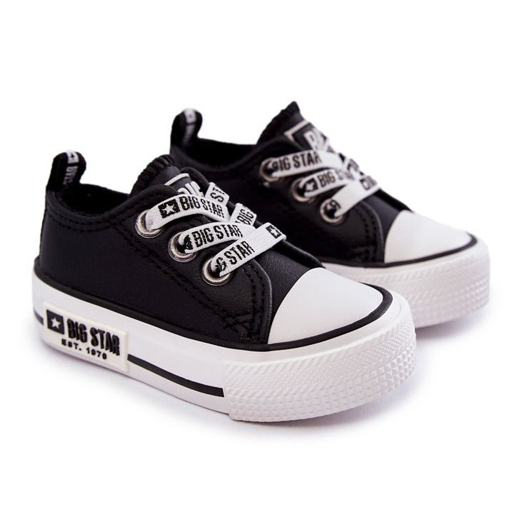 Baskets en cuir pour enfants Big Star KK374041 Noir-Blanc 1