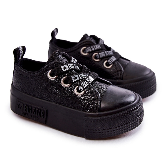 Baskets en cuir pour enfants Big Star KK374059 Noir 1