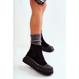 FB2 Bottes à enfiler à la mode sur la plate-forme Jenna noire le noir 1