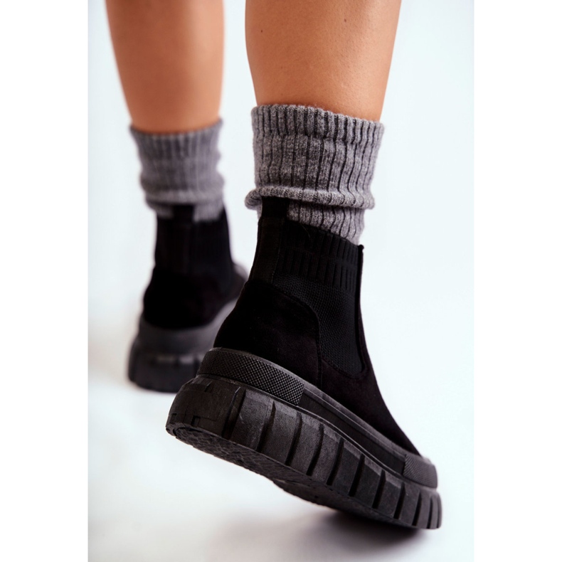 FB2 Bottes à enfiler à la mode sur la plate-forme Jenna noire le noir 2