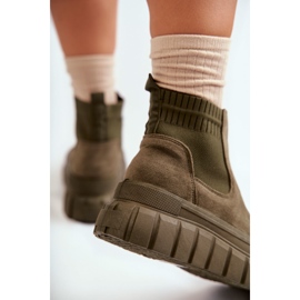 FB2 Bottes à enfiler à la mode sur la plate-forme verte Jenna brun 3