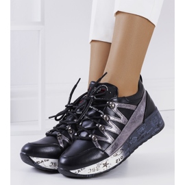 BM Baskets Ballard noires et métallisées le noir argent 1 BM Baskets Ballard noires et métallisées le noir argent 1