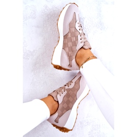 Chaussures de sport liées aux femmes beige 3