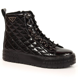 Bottes isolées matelassées en cuir noir pour femmes Filippo PAW369 1