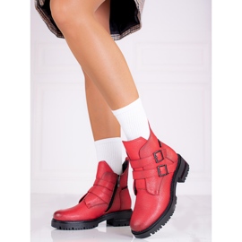 W. Potocki Bottes pour femmes rouges à boucles Potocki 2