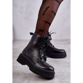 Bottines nouées pour femme Glany Black Callie le noir 1