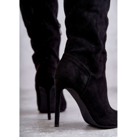 Bottes noires en daim classiques sur une Ameya noire le noir 4