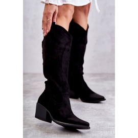 WS1 Santiags en daim Casey noires 1