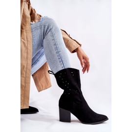Bottes en daim pour femmes avec bottes de cowboy Ariane noires le noir 4