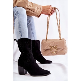 Bottes en daim pour femmes avec bottes de cowboy Ariane noires le noir 5