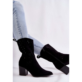 Bottes en daim pour femmes avec bottes de cowboy Ariane noires le noir 7