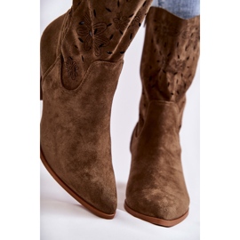 FB1 Santiags Femme Daim Fleurs Kaki Ariane vert 4