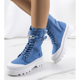 Baskets bleues avec chaîne Taus 1