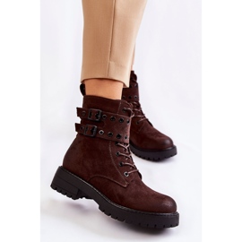 Bottes chaudes en daim pour femme Marron Argent brun 1