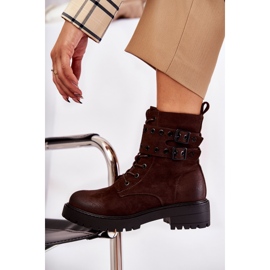 Bottes chaudes en daim pour femme Marron Argent brun 5
