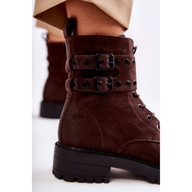 Bottes chaudes en daim pour femme Marron Argent brun 2