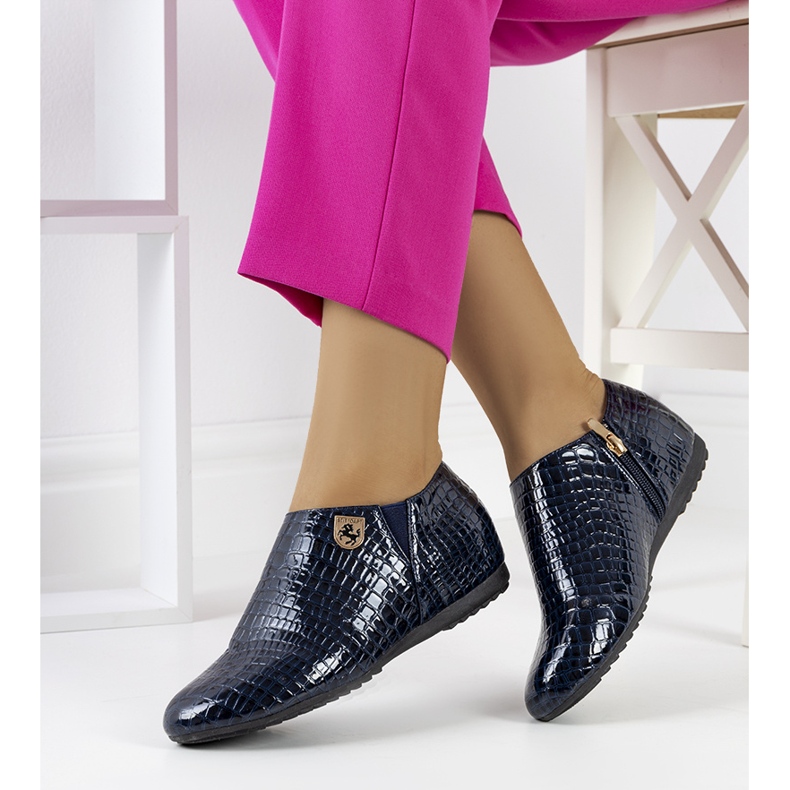 Chaussures Nelec laquées bleu marine 1