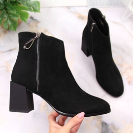 S.Barski Bottes pour femmes sur un bloc de daim noir par S. Bararski le noir 1