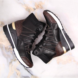 Baskets compensées noires femme Potocki le noir 3