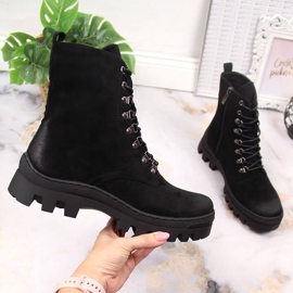 Bottines en daim noir femme Potocki 1