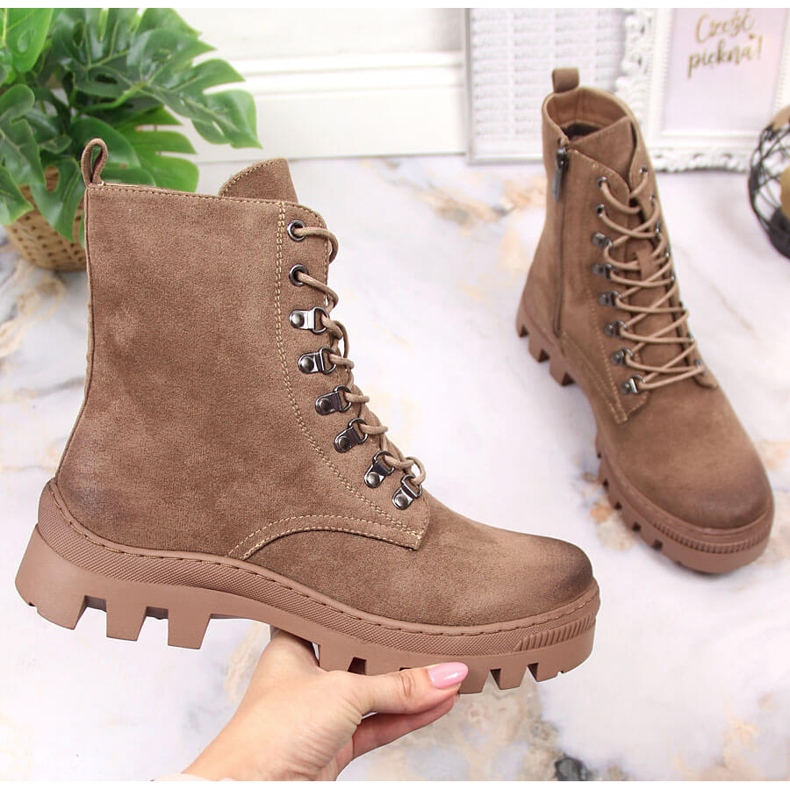 Bottes pour femmes, bottes en daim marron Potocki brun 1