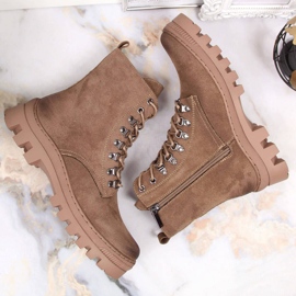Bottes pour femmes, bottes en daim marron Potocki brun 3