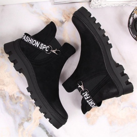 Bottines Chelsea en daim pour femme sur plateforme Potocki noire le noir 3