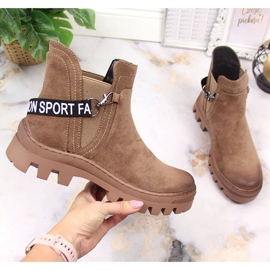Bottes Chelsea en daim pour femmes sur la plate-forme marron Potocki brun 1