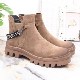 Bottes Chelsea en daim pour femmes sur la plate-forme marron Potocki brun 2
