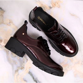 Mocassins laqués bordeaux femme Potocki rouge multicolore 4