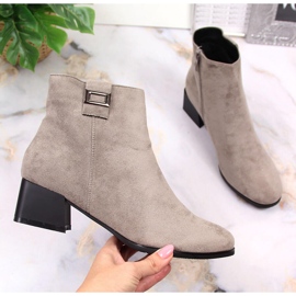 M. DASZYŃSKI Bottes chaudes pour femmes en daim gris Daszyński SAN3A 1
