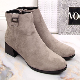 M. DASZYŃSKI Bottes chaudes pour femmes en daim gris Daszyński SAN3A 2