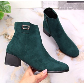 M. DASZYŃSKI Bottes chaudes en daim vert pour femmes Daszyński SAN3B 1