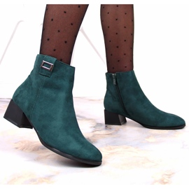 M. DASZYŃSKI Bottes chaudes en daim vert pour femmes Daszyński SAN3B 6