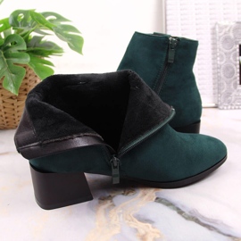 M. DASZYŃSKI Bottes chaudes en daim vert pour femmes Daszyński SAN3B 3