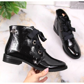 M. DASZYŃSKI Bottes isolées laquées noires pour femmes Daszyński SAN5A 1